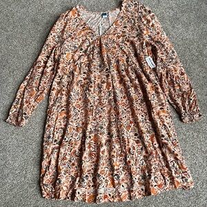 Old Navy Floral Dress - Orange and Brown - New with tags!